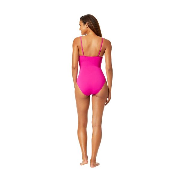 Anne Cole Womens Convertible High Waist Swim Bottom MYMB36001 Hibiscus Pink M - Picture 9 of 9